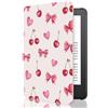 MoKo Custodia Compatibile con 6 Pollici Kindle 11a Generazione 2024/2022, Cover Leggera con Auto Sveglia/Sonno per Kindle 2024/2022 11a Gen e-Reader, Fiocco Ciliegia