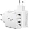 Tepow Caricatore USB Multiplo 2-Pack, 4Porte Presa Multipla Spina Alimentatore USB, 25W Multipresa Caricabatterie Spinotto Carica Rapido Caricatore per Samsung S25 S24 S23, iPhone Air 17 16 15 14 13 12 11