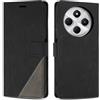 SONWO Cover per Redmi 14C 4G / Xiaomi Poco C75 4G, Flip Custodia in PU Pelle, Cover a Libro Portafoglio con Slot per Schede e Supporto Stand per Redmi 14C 4G / Xiaomi Poco C75 4G, Nero