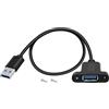 HuaLiSiJi Cavo USB 3.0 per Montaggio a Pannello Prolunga USB Maschio Femmina per Chiavetta USB, Mouse, Tastiera, Stampante, Videocamera (Nero, 1.5 m)
