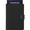 Everki porta passaporto RFID - custodia sottile anti-RFID per viaggio, copertura protettiva per passaporto, accessorio da viaggio donna/uomo - Nero