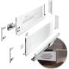 GTV - Sistema di cassetti AXIS PRO | Cassetto con lati in vetro | Cassetto | Sistema cassetto | Altezza: 167 mm Lunghezza: 550 mm | Bianco con vetro lattiginoso