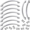 Aerzetix - C64434 - Set di 10 maniglie per mobili interasse 96mm - porte armadio cassetto decorazione interno arredamento cucina cassettiera assemblaggio mobilio - in metallo - finitura argento opaco