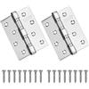 YEMAJIE 2 cerniere 304 in acciaio inox, 100 x 75 x 3 mm, con viti, 8 fori per porte massicce, cancello da giardino, interni ed esterni