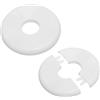 PATIKIL Flangia Divisa a Parete, 23,5mm Copriforo con Piastra Autoadesiva Rotonda in ABS Copri Tubi Termosifoni Copertura per Decorazione Rubinetto Tubo Acqua Bagno Cucina, 2 Pezzi, Bianco
