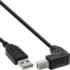 InLine 21292 Cavo USB 2.0, Type a Maschio a Type B Maschio Angolato V/Basso, 2M Nero