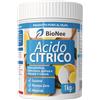 Bionee Acido Citrico Puro - 1 kg | Naturale, Solubile, Residuo Zero | Ammorbidente Lavatrice, Anticalcare Lavastoviglie, Disincrostante Ecologico