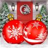 LATERN 2 Pezzi Giganti Palline di Natale Gonfiabili, 60CM PVC Palle Decorativa Gonfiabile Fiocco di Neve Alce Ornamenti Natalizia per Natale Interno Esterno Giardino Prato Cortile Portico Decorazione
