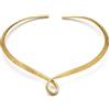 VLNET® | Collana Vestopazzo girocollo rigido twist | ottone riciclato | regolabile | modello aperto | Lavorazione artigianale