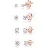 DTPsilver Orecchini Rosa Oro Zirconi - Punto Luce Donna