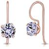 DTPsilver Orecchini Pendenti Donna Oro Rosa - Orecchini a Monachella Argento 925 Placcati Oro Rosa - Orecchini Lunghi Oro Rosa - Orecchini Cristallo - Orecchini Donna Colorati - Orecchini a Gancio