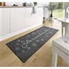 HANSE Home Loop - Tappeto passatoia con Scritta, Morbido Pelo Corto, Design Moderno, per corridoio, Camera da Letto, cameretta dei Bambini, Bagno, Soggiorno, Cucina, Grigio, 67 x 180 cm