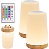 UPXNBOR Lampada da comodino a LED con telecomando, dimmerabile con 13 colori RGB e 4 modalità, lampada da tavolo senza fili con timer e gancio, ricarica USB, luce notturna portatile per camera da
