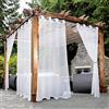 BONZER Tende trasparenti impermeabili per interni ed esterni, 2 pannelli, in voile con occhielli larghi, per soggiorno, camera da letto, veranda, pergola, cabana, 137 x 274 cm, colore: bianco