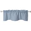 ECLIPSE Kendall Modern Scalloped Valance Rod Pocket Window Curtain for Kitchen or Bathroom, 42 x 18, Slate