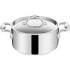 Lagostina Accademia Lagofusion Casseruola Fonda 2 Maniglie con Coperchio, Acciaio Inox 18/10 Ø 24 cm, Pentola Induzione, Gas e Forno, Finitura Lucida Esterna e Satinata Interna, Fondo 5 Strati
