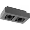 GTV lighting - Plafoniera Aster - Lampada da soffitto - Lampada da soffitto - Lampada da incasso - Faretto da incasso - AC 220 - 240 V, 50/60 Hz, GU10, max. 20 W x 2, IP20, doppio nero