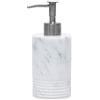JIMEI Marble Soap Dispenser with Stainless Steel Pump for Bathroom Kitchen Countertop - Lotion & Liquid Dispenser Soap Bottle White
