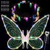 AOOWU Ali da Fata a Forma di Farfalla, 5 Pezzi Ali di Fata Luminose, Ali di Farfalla, Ali di Ragazze, Ali Fata Donna Bambina, per Carnevale Halloween Natale Gioco di Ruolo Festa, Luce Colorata
