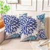 Miuyunya Set di 2 Federe Cuscini Divano in Velluto 50x50 cm Gris Copricuscino Colorato Fodera per Cuscino Blu Dalia Fiore Viola Moderno Decorazione Federe per Soggiorno Camera Balcone Esterno