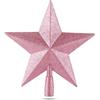 TK Gruppe Timo Klingler Stella rosa per albero di Natale, punta per albero di Natale, punta dell'albero di Natale (stella piena rosa)