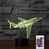 Superhongjihao - Luce notturna 3D per bambini a forma di aereo, lampada LED con telecomando, 16 colori intercambiabili, regalo di Natale o compleanno per bambini