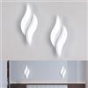 Dorlink 2 Pezzi Applique da Parete Interno, Lampada da Parete, 12W Applique Camera da Letto Moderno, Creativo Lampada a Muro LED, 6500K Bianca Fredda, Appliques Foglia per Corridoio, Soggiorno, Scala