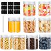 Huanmin 9Pcs Contenitori plastica con coperchio, Contenitori ermetici per alimenti(250ML), Barattoli plastica con coperchio, Barattoli plastica trasparente, Barattolo piccolo per Cereali&Muesli&Farina