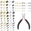 OMJMYY 100 pezzi Set di Riparazione con Chiusura Lampo Zinco in Lega Scorrimento Della Cerniera di Ricambio Chiusure Lampo Riparazione Kit con Pinze per Installazione per Giacche Jeans Cucito