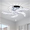 Cainjiazh Lampadari moderni di cristallo Cristallo acrilico Led Plafoniere Braccio Illuminazione a sospensione Plafoniere per soggiorno Sala da pranzo Camera da letto Bianco