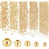 PH PandaHall Perline di Distanziatore in Ferro Rotondo per Bigiotteria, Oro, 2-5mm, Foro: 1-2mm