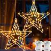 Redefun Stella di Natale Luminosa 2 Pezzi Stelle Luminose Natale a Batteria con Timer, 3 in 1 Luci Finestra Luci LED Stella Decorazioni per Finestre Natalizie Interno Esterno