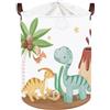HUUMONSS Cesta Porta Biancheria Dinosauro Cestini Portaoggetti, 63L | Pieghevole Grande Tessuto, Cesta Indumenti Sporchi per Bambini Giocattoli Libri, Bagno Camera Letto,Rettili Preistorici