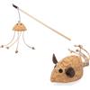 Beeztees Set di giochi in Sughero e Catnip per gatti - Set%: Topo di sughero Reinie + Cannetta polpo Tako