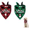 Rainway 2 Pezzi Set Bandana di Natale per Cane, Bandana Classica a Quadri per Animali Domestici, Sciarpa Triangolare Babbo Natale Pupazzo di Neve, Costume Natalizio per Gatti e Cani (Rosso e Verde)