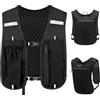PYEUIFT Gilet Running Uomo E Donna, Zaino Trail Running, Gilet Corsa Con Tasca Posteriore Per Sacca Idrica Da 1.5L, Traspirante, Riflettente, Per Maratona, Escursionismo