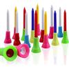 Kofull 50PCS Colore Misto Tee da Golf plastica Durevole plastica Pratica Tee da Golf con Testa in Gomma, Mixed, 70mm(2-3/4)