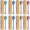 Vastsea 8 Pezzi Set di 3 Posate Portatili in Plastica, Set di Posate da Campeggio, Utensili in Plastica Riutilizzabili, Set di Posate per Pranzo, Viaggi, Scuola, Picnic, Campeggio o Uso Quotidiano