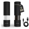 LARS NYSØM Macina Sale e Pepe Elettrica | Set di Macinapepe Automatici in Acciaio Inox con Macinino in Ceramica Regolabile | Set Macinaspezie Ricaricabili USB con Luce LED (Carbon Black)