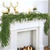 ATB-Foger Ghirlanda di aghi di pino di cedro verde artificiale, in finto pino, decorazioni natalizie per casa, camino, interni ed esterni, decorazione per feste (180 cm)
