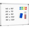 AMUSIGHT Lavagna magnetica cancellabile a secco, 80 x 100 cm, lavagna bianca con cornice in alluminio per ufficio, casa e scuola