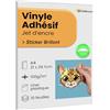 StarMaker 10 fogli A4 - Vinile adesivo lucido con liner plastico - Carta autoadesiva stampabile per stampanti Inkjet, resistente all'acqua e duratura - Ideale per adesivi premium
