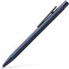 Faber-Castell - Penna a sfera Neo Slim in alluminio M, blu scuro | Corpo sottile in alluminio con clip a molla e mina a prova di documento