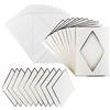 Ideen mit Herz Set di biglietti di auguri con buste e timbrature | 10 x 3 biglietti con passepartout | ideale per auguri di compleanno, matrimonio, DIN B6 (rombo | bianco naturale)