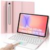 IVEOPPE Cover Tastiera per Samsung Galaxy Tab S10 Lite/S10 FE/S9 FE 10.9/S9 11 | Keyboard Touchpad Magnetico Staccabile, Italiano QWERTY, Custodia Tastiera Trackpad Bluetooth con Portapenna, Rosa chiaro