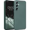 kwmobile Custodia Compatibile con Samsung Galaxy A55 5G Cover - Protezione Back Case Morbida - Silicone TPU Effetto Metallizzato Petrolio Metallizzato