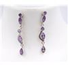 6.70 GM 925 Argento Sterling Naturale Ametista Taglio Gemma Fine Orecchino 5.1cm