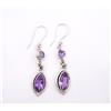 5.1 GM 925 Argento Sterling Naturale Ametista Taglio Gemma Fine Orecchino Misura
