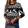 Jahetuul Maglione Natalizio Donna Invernale Caldo Girocollo Maglioni di Natale a Maniche Lunghe Pullover con Stampa di Renna e Albero di Natale