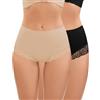 WOWENY Shapewear da Donna, Mutandine Modellanti con Bordo in Pizzo, Body Shaper, Slip Contenitivo per Donna, XL